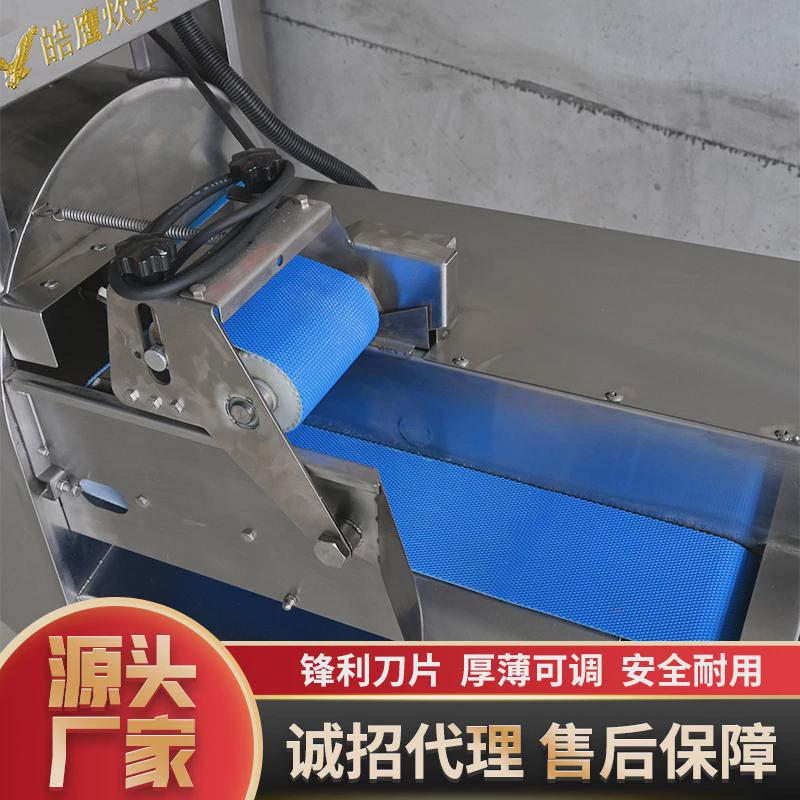 食堂厨房全自动不锈钢切菜机蔬菜切片切丁切丝机器双头切菜机