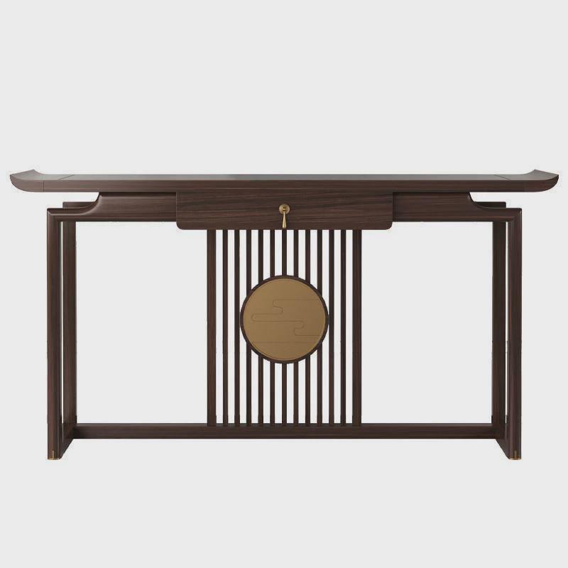 新中式玄关桌玄关柜实木条案入户门厅靠墙玄关台端现货台乌金木景