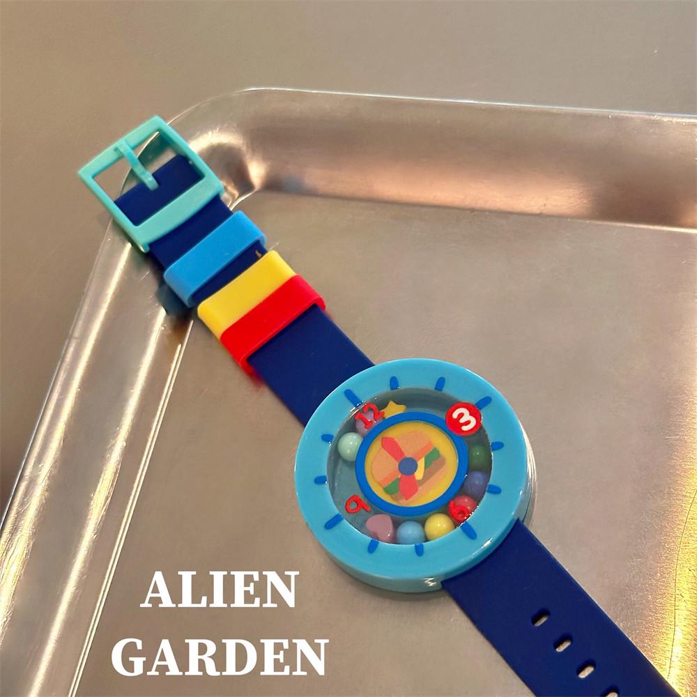 Alien Garden外星人花园站原创周年纪念亚克力童趣撞色装饰假手表