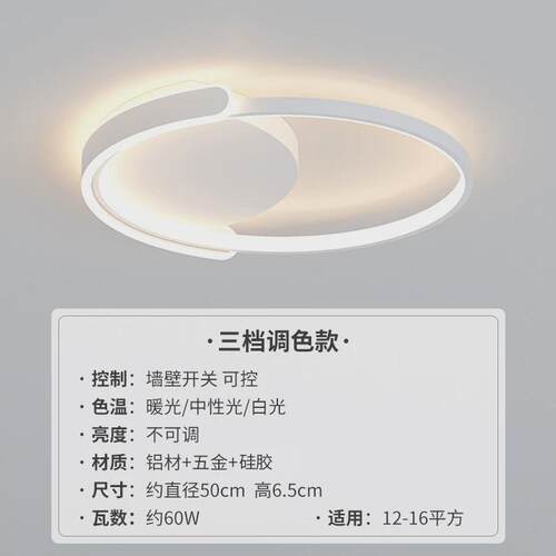 卧室灯极简2024新款现代简约大气吸顶灯led主卧创意房间睡房灯具