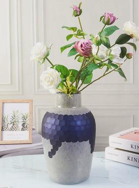 新中式禅意复古玻璃花瓶绿植水培插花瓶批发装饰桌面摆件居家