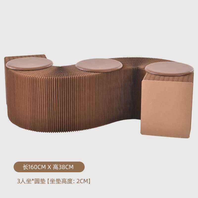 俏省空间风琴纸凳创意折叠凳子家用喜便携伸缩长条凳北欧简约家具