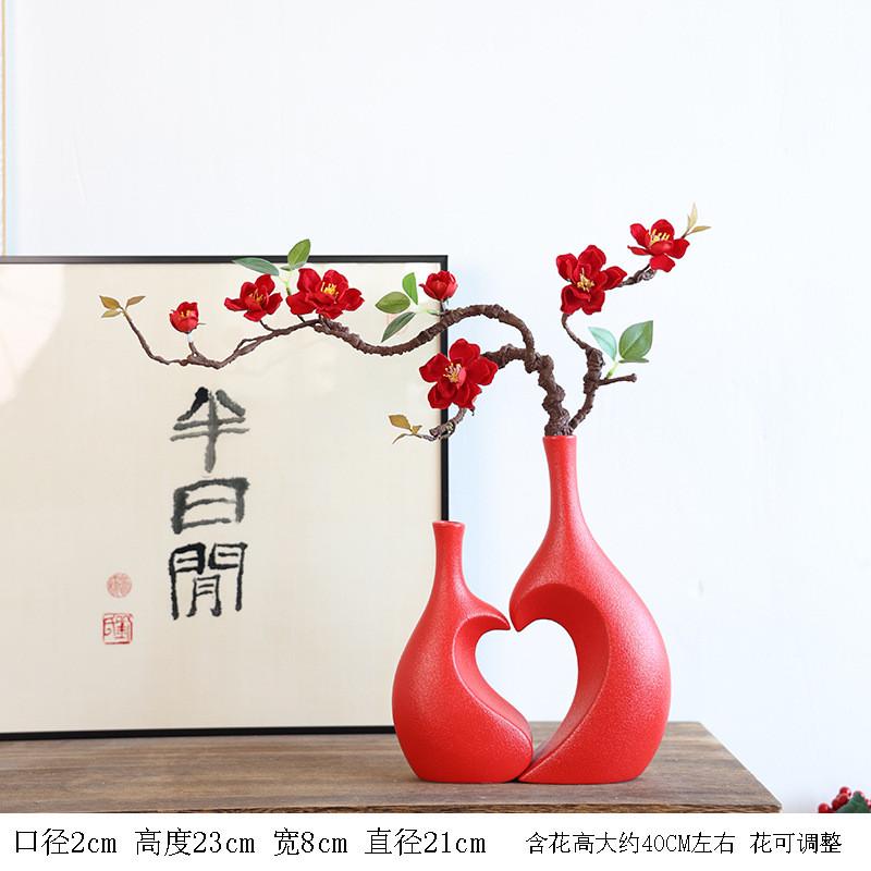 颜简约陶瓷花瓶客厅酒柜高档插花高欧式值养绿植轻奢民宿玄关摆件