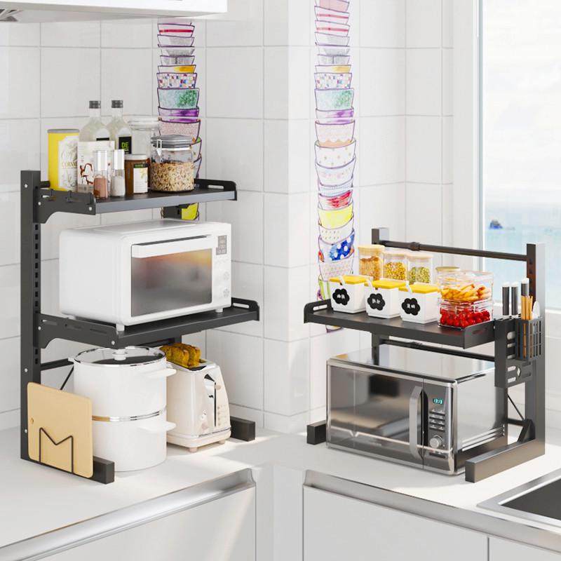 厨房微波炉置物架烤箱收纳架子台面双层桌面放电饭锅饭煲分层支架,厨房/烹饪用具,微波炉置物架,淘宝优惠券,粉丝福利购,淘宝优惠卷