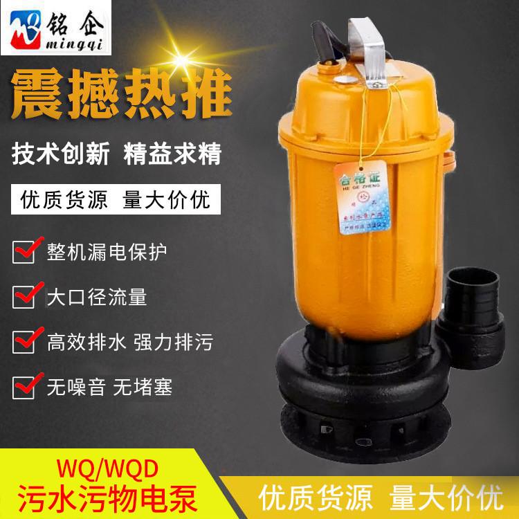 WQD家用抽水潜水排污泵污水提升泵750w小型潜水电泵QDX潜水泵丁制图片