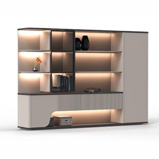 柜大气老板桌椅柜一套总裁办公室大班桌椅组合背景轻奢老板办公桌