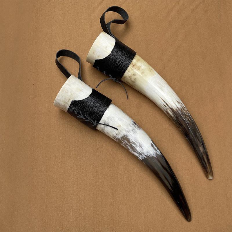 复古酒具牛角筒牛角道具装饰摆件牛角制品工艺品