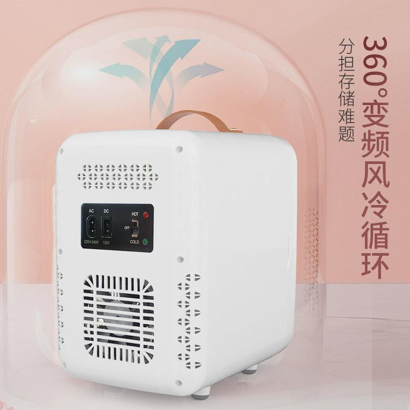 迷你小冰箱美妆冰箱镜面带LED灯车载小型8L制冷家用单人冰箱