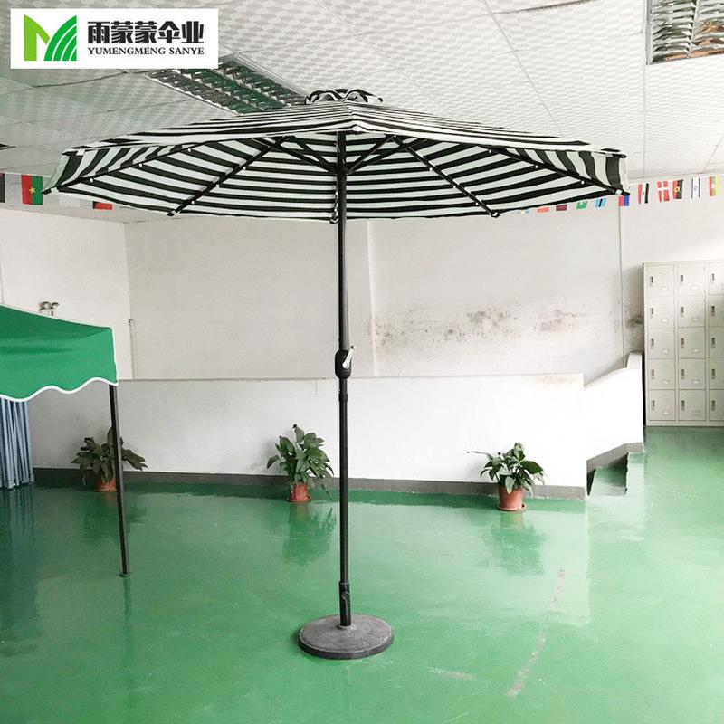 灯泡太阳能发光led中柱伞雅思户外沙滩伞手摇丽防泼水庭院休闲伞