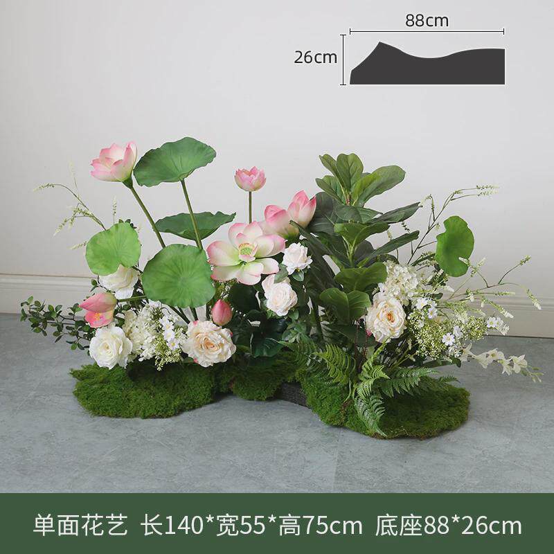 新中式仿真绿植假竹子盆栽室内软装禅意荷花造景仿生植物装饰花艺