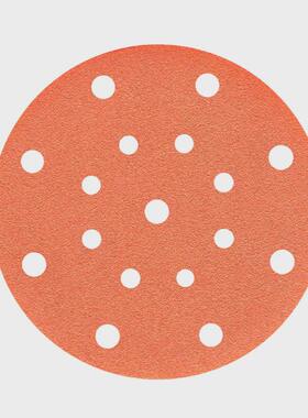 6寸橙色旋风孔无尘干磨砂纸厂家直供木材金属打磨植绒陶瓷砂纸