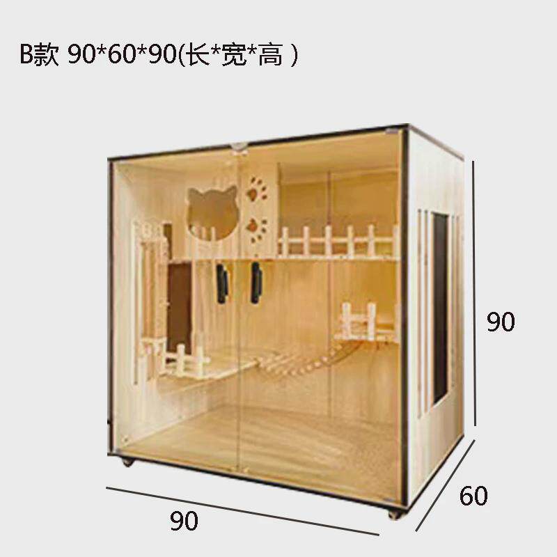 房子实木家用猫柜子猫笼防水猫窝室内猫笼子大猫咪猫别墅猫屋fy8