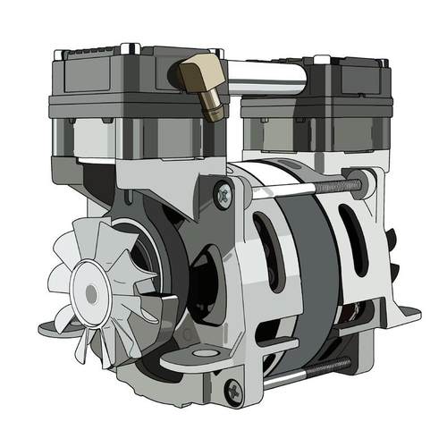宝乾无油低音空压机机头90b-h小型高压款220v/110v空气压缩机气泵