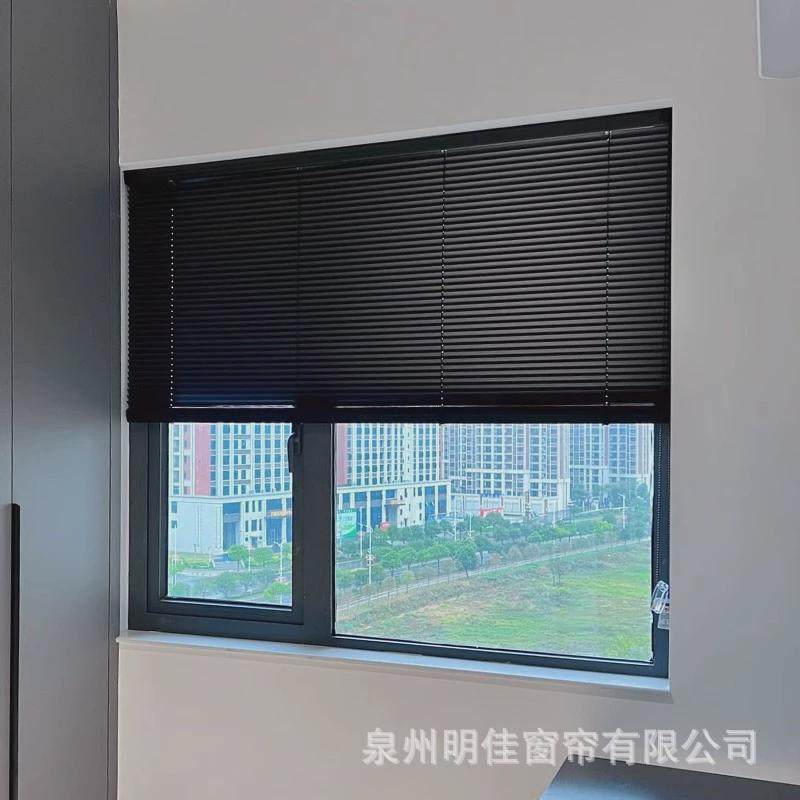 新款l型铝合金型加密隐孔厂型办公卫生间z百叶窗帘卫生间浴室卷帘