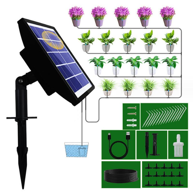 热销户外太阳能浇花机自动灌溉工具懒人浇花器3W一体绿植浇水机