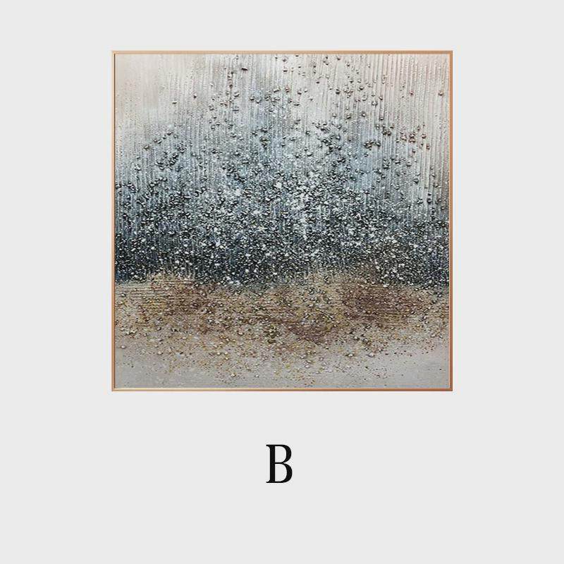 纯手绘油画轻奢石子装饰画抽象玄关挂画竖版北欧后现代壁画大尺寸