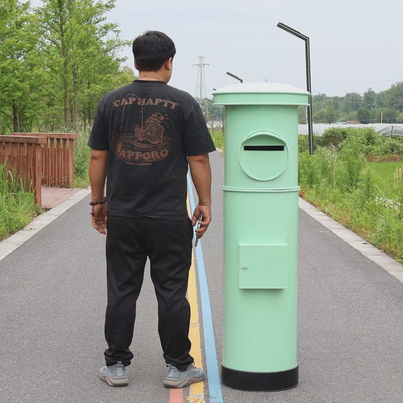 户外活动日本邮筒东京便邮信筒邮箱信箱铁艺模型铁艺复古装饰摆件