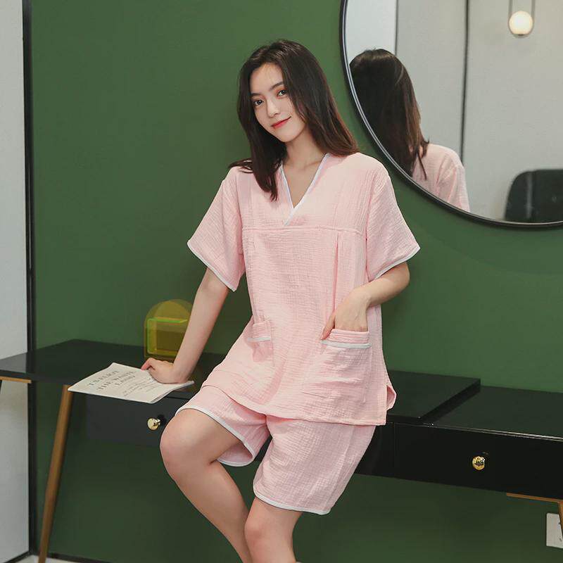 m2o8双层纱汗蒸服女款情侣男士桑拿疗按摩足服浴服加大码