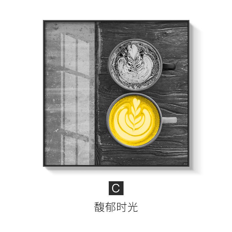 北欧饭厅装饰画黑白个性创意餐厅墙上酒吧挂画壁画正方形咖啡厅的图片