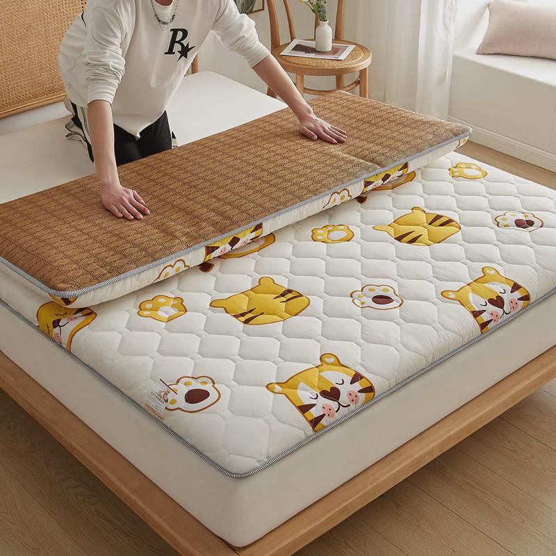 四季双面床垫床褥凉席家用褥子藤席软垫宿舍学生单人可折叠垫被