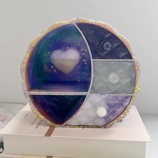 胖丫丫diy日月柜抽屉收纳盒滴胶模具圆形柜摆台饰品收纳盒模硅胶