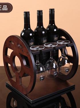 酒神牌新博古酒架红酒实木酒架欧式酒架欧式葡萄酒创意木质红酒架