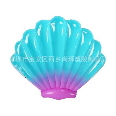 pvc加厚充气扇贝充气排贝壳浮床泳池聚会水床浮漂浮床沙滩床