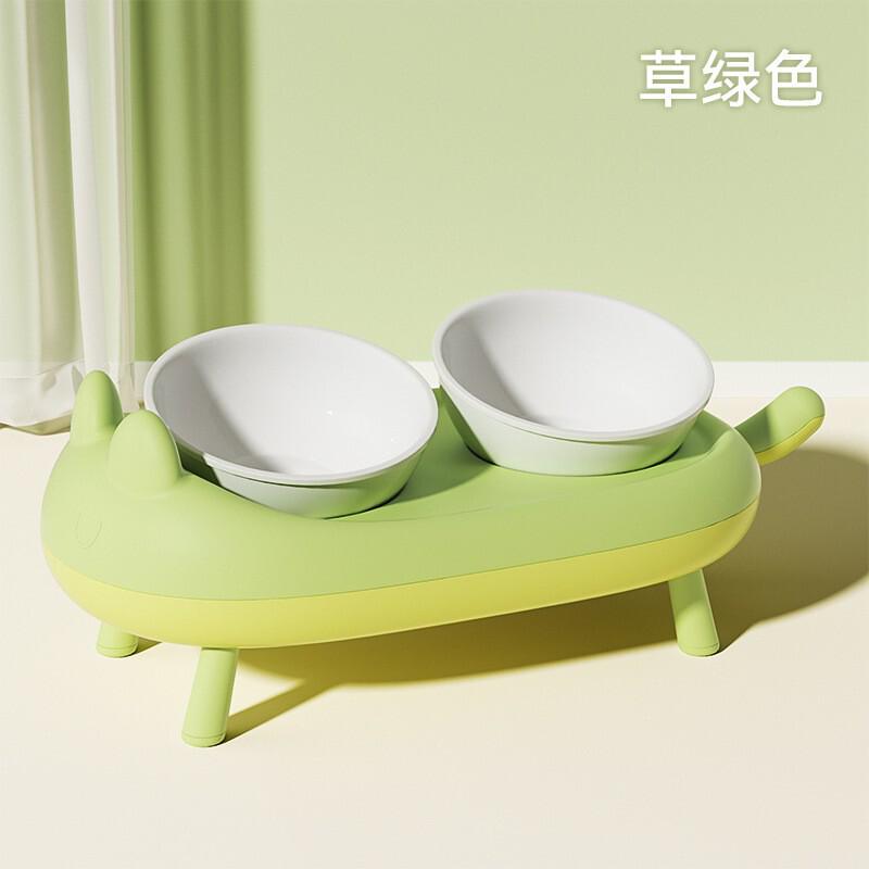 新款宠物小清新陶瓷高架喂食狗狗防打翻双碗碗猫碗饭盆喝水狗食盆