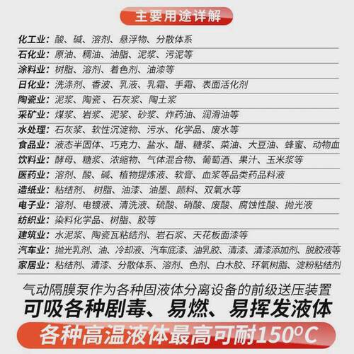 英科牌立式304不锈钢24m3/h50m污水耐腐蚀化工气动隔膜泵qby-80p