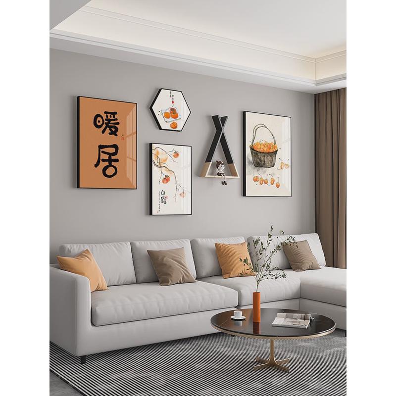 现代轻奢花卉客厅沙发背景墙装饰画高档大气壁画2023新款创意挂画图片