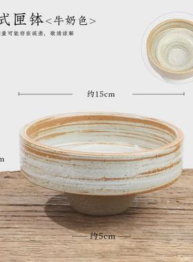 高脚小花器禅意桌面摆件日式插花器皿茶席复古陶瓷中式剑山插花器