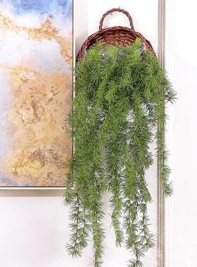 室内挂墙绿植松针壁挂仿真植物 装饰垂吊假花藤条吊兰吊篮迎客松