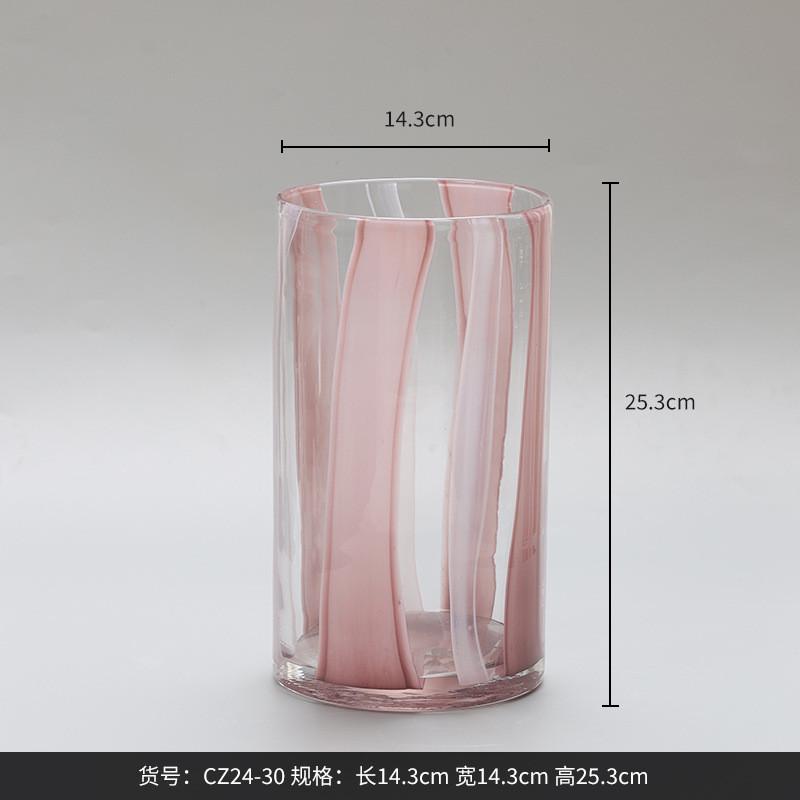 博西家居番茄红斑玻璃透明点烛台香薰高级感软装花瓶氛围感摆件