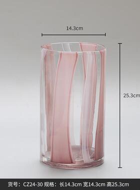 博西家居番茄红斑点透明玻璃烛台香薰高级感软装花瓶氛围摆件感