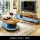 可伸缩美式 小户型烤漆客厅地柜 乡村电视柜茶几组合实木地中海风格