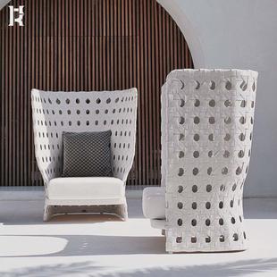 户外藤编沙发休闲阳台花园别墅酒店沙发组合粗藤沙发室外高背藤椅