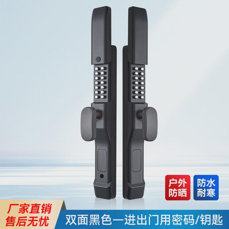 户外密码锁别墅大门镂空门铁艺门三代免拆锁防水锁滑盖机械庭院门