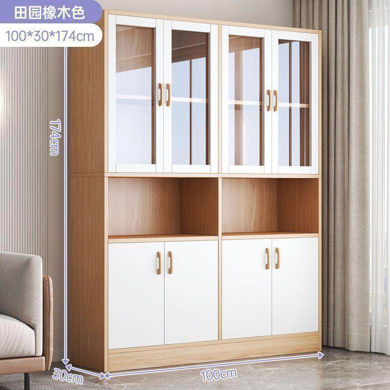 办公室文件柜木质书柜带锁家用资料柜档案柜分层新款书架带柜门柜
