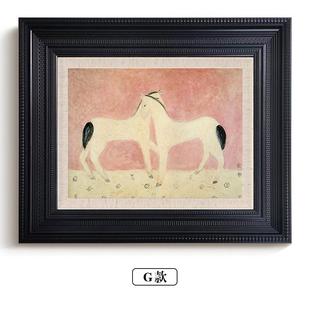 饰画法式 金钱豹常玉装 中古风挂画客厅餐厅玄关卧室小众高级感壁画