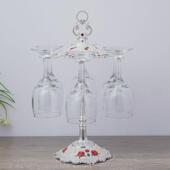 北欧创意轻奢珐琅杯架红酒杯架倒挂高脚杯架悬挂式 彩金属酒杯架