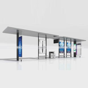 智能公交车候车亭站台厂家招呼站牌不锈钢站点亚克力语音站点播报