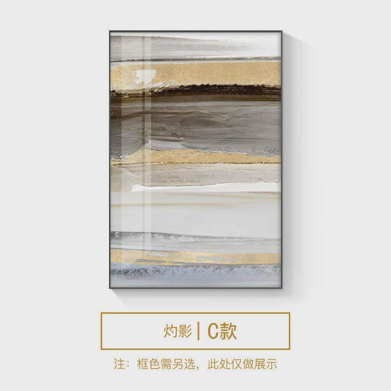 纯手绘轻奢抽象入户玄关装饰画新款走廊过道壁画竖版落地沙发画