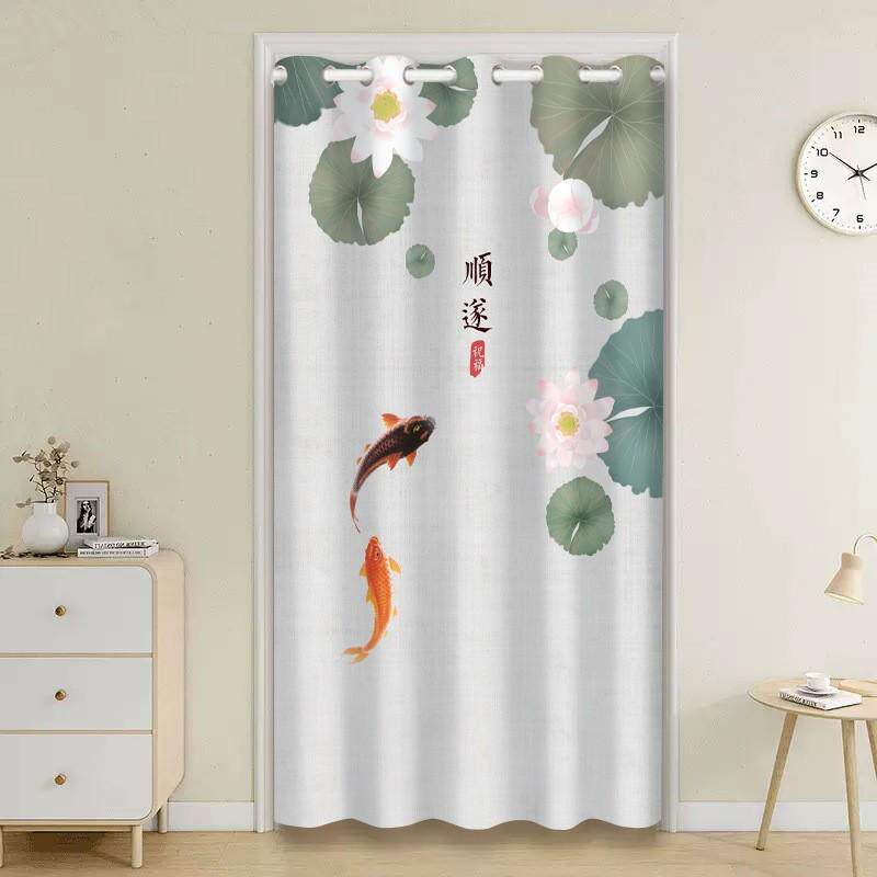 冬季保暖防风门帘免打孔家用厨房遮挡挂帘卫生间卧室防窥隔断帘子