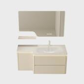 现代简约可大肚耐一体盆极窄丽半卡盆卫生间浴室柜组合洗漱台厂家