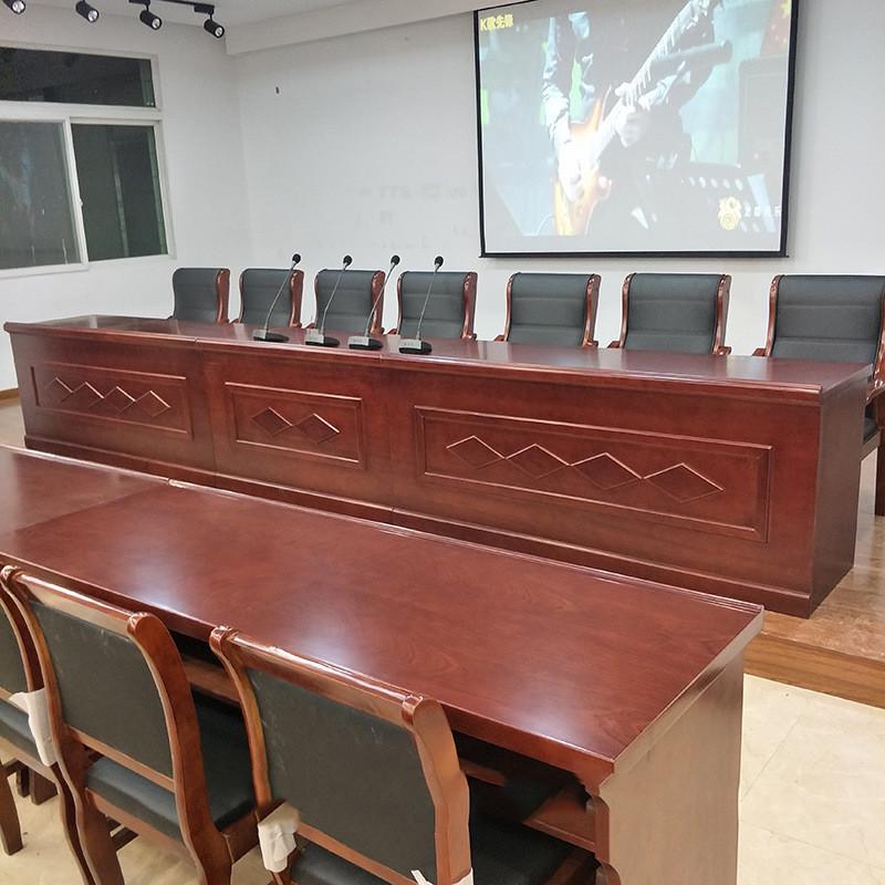 条桌双人三人培训桌课桌桌椅会议油漆胡桃木皮条形桌