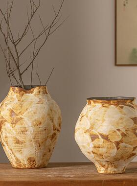 景德镇台面艺术陶瓷摆件风寂侘花瓶装饰品手绘陶瓷民宿现代软装