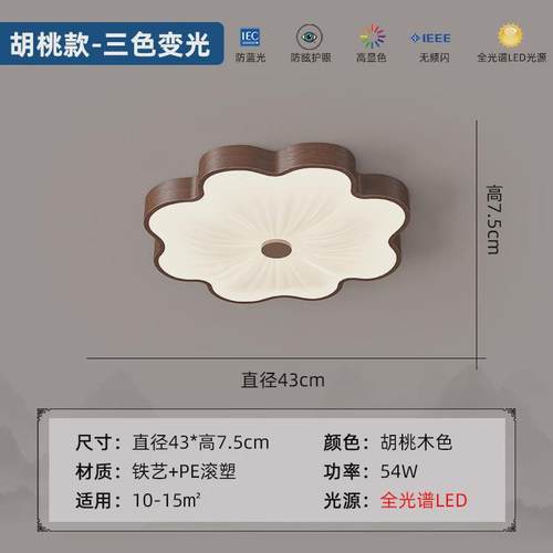 现代中国风卧室吸顶灯新中式网红寂护眼房间灯侘花朵风复古客厅灯