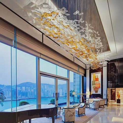 热销天亨酒楼挂件天花酒店大堂商场艺术灯售楼部工程装饰创意水晶