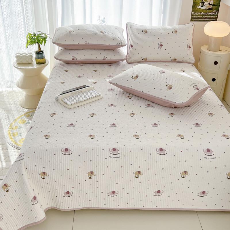 高温全棉双面纯棉床盖三件套60支水洗榻榻米床垫夹棉绗缝床单炕单