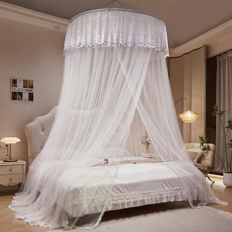 免安装吊顶圆顶公主风加大加密蚊帐家用卧室1.8米床2023高级吸顶